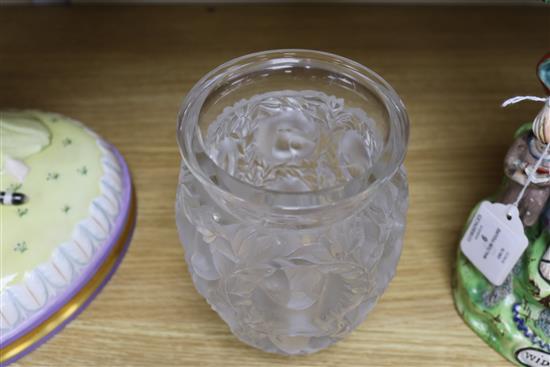 A Lalique Bagatelle Sparrow vase, height 17cm